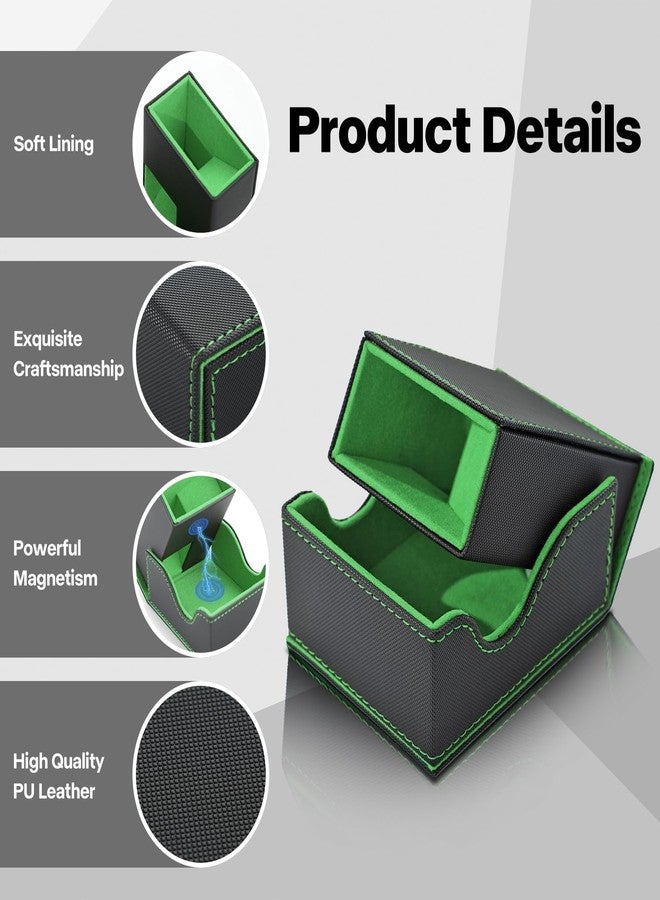 Stepane Dice Roller Tower, Premium DND Magnetic Dice Tray, Foldable PU Leather Dice Tower RPG Gifts for Dungeons and Dragons MTG Dm & Player Black/Green - Image 2