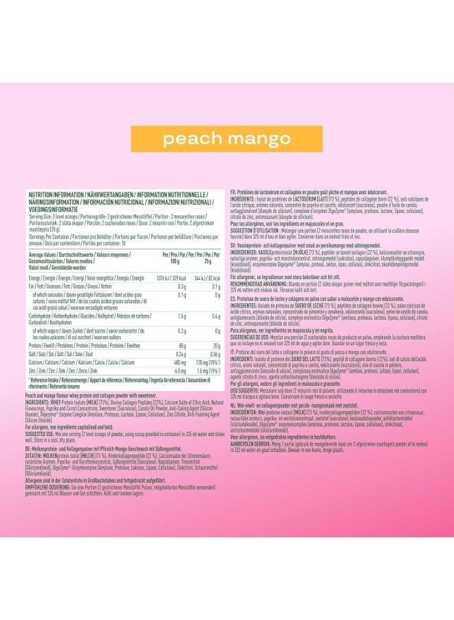 Bloom  Clear Protein Powder – Peach Mango Flavour – Whey Protein Isolate & Collagen Peptides – Light & Refreshing Protein Drink Mix – 20g Protein per Serving - Image 5