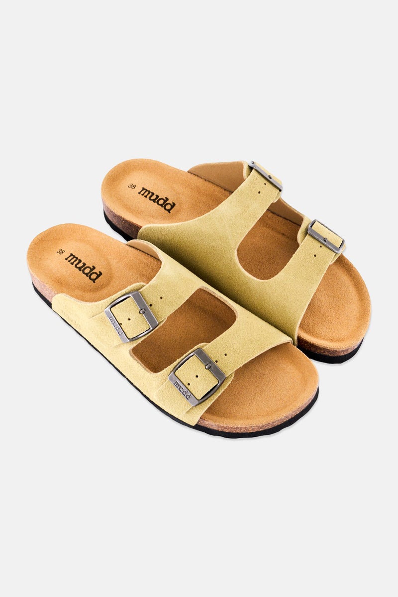 Mudd Women Slip On Cork Sandals, Light Olive - Image 2