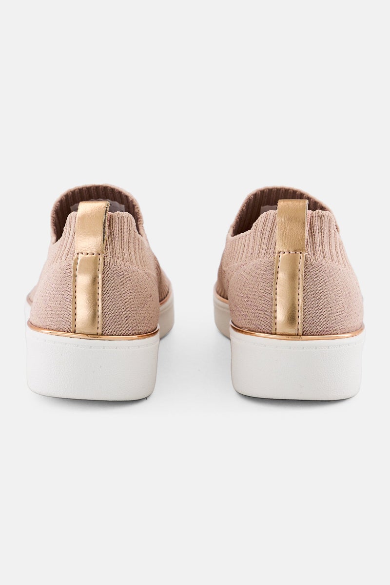 XOXO Women Upper Textile Slip On Casual Shoes, Dusty Pink - Image 3