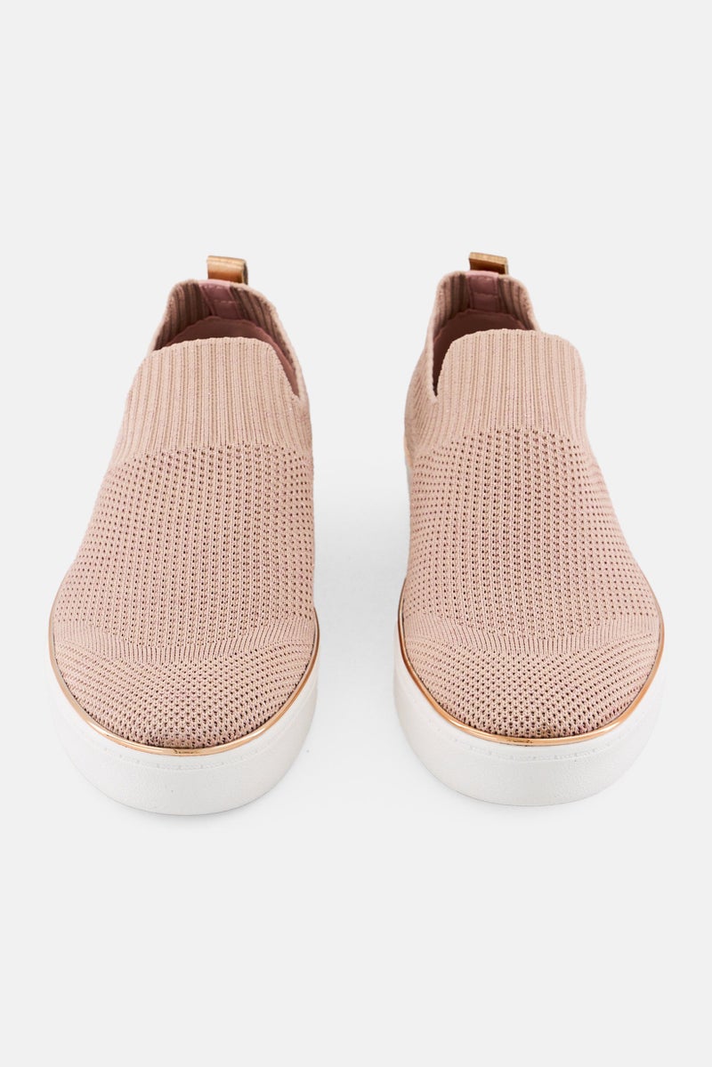 XOXO Women Upper Textile Slip On Casual Shoes, Dusty Pink - Image 4