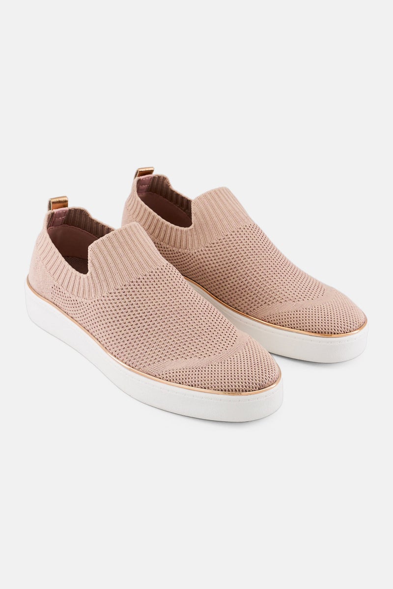 XOXO Women Upper Textile Slip On Casual Shoes, Dusty Pink - Image 1
