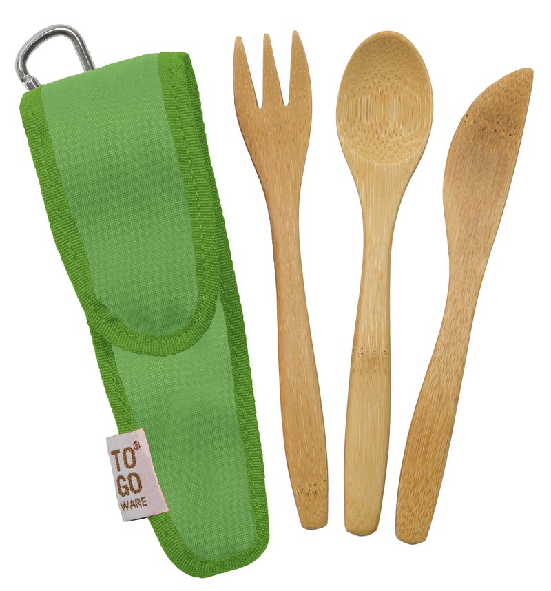TO GO WARE Kids Bamboo Utensil Set Kiwi Green 1 EA