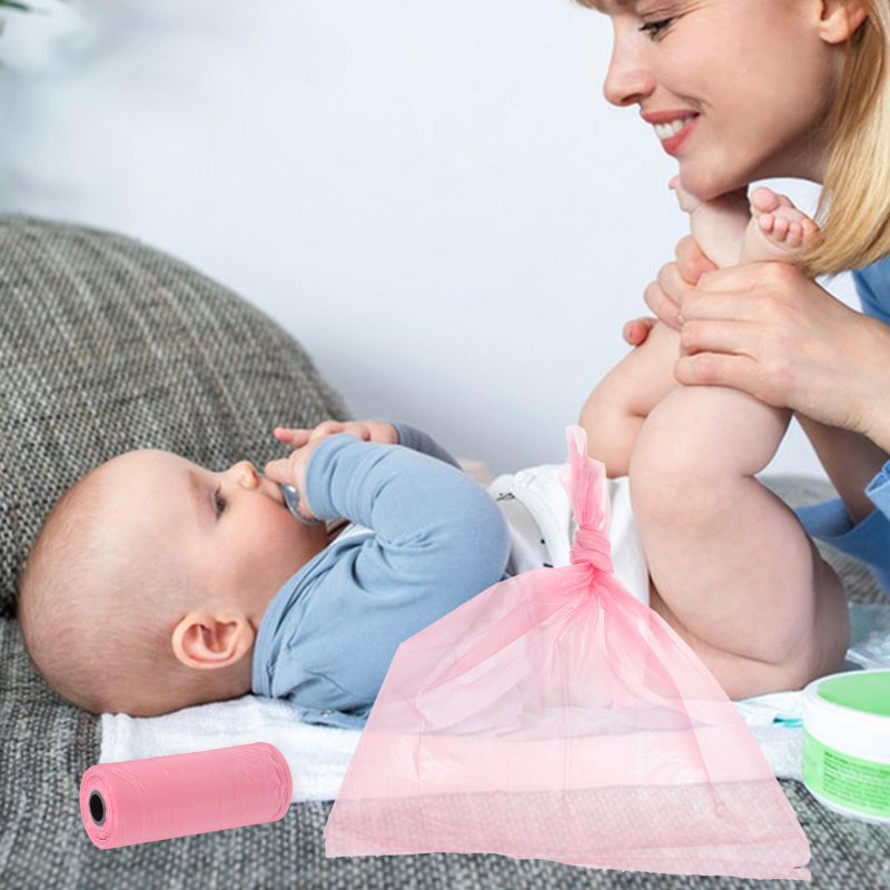 أكياس نفايات حفاضات يمكن التخلص منها 10 عبوات بأربطة ربط للسفر والاستخدام المنزلي - Image 5