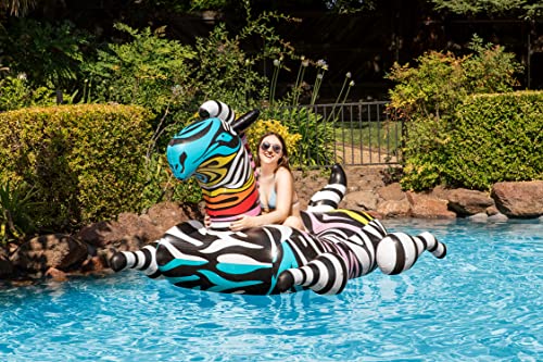 Poolmaster Zany Zebra Jumbo Swimming Pool Float Rider, Zebra Large - Image 4