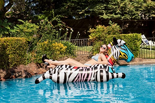 Poolmaster Zany Zebra Jumbo Swimming Pool Float Rider, Zebra Large - Image 3