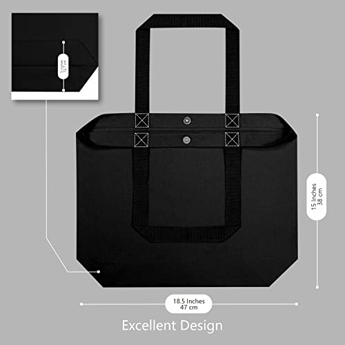 TOPDesign 12-Pack Canvas Tote Bags with Magnetic Snap, Reusable Grocery Shopping Bags, DIY Your Creative Designs - Image 5