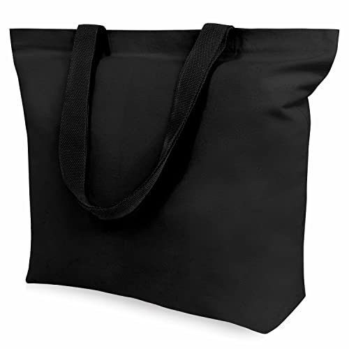 TOPDesign 12-Pack Canvas Tote Bags with Magnetic Snap, Reusable Grocery Shopping Bags, DIY Your Creative Designs - Image 1