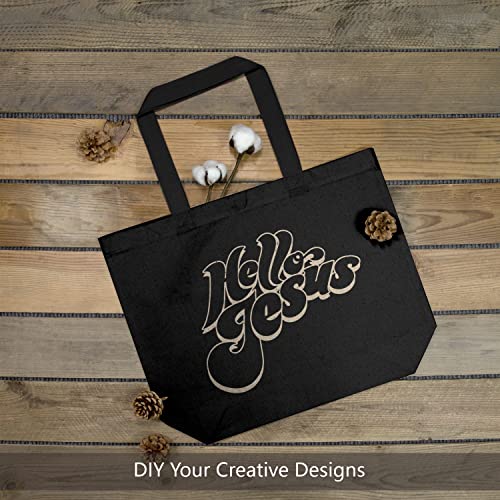 TOPDesign 12-Pack Canvas Tote Bags with Magnetic Snap, Reusable Grocery Shopping Bags, DIY Your Creative Designs - Image 3