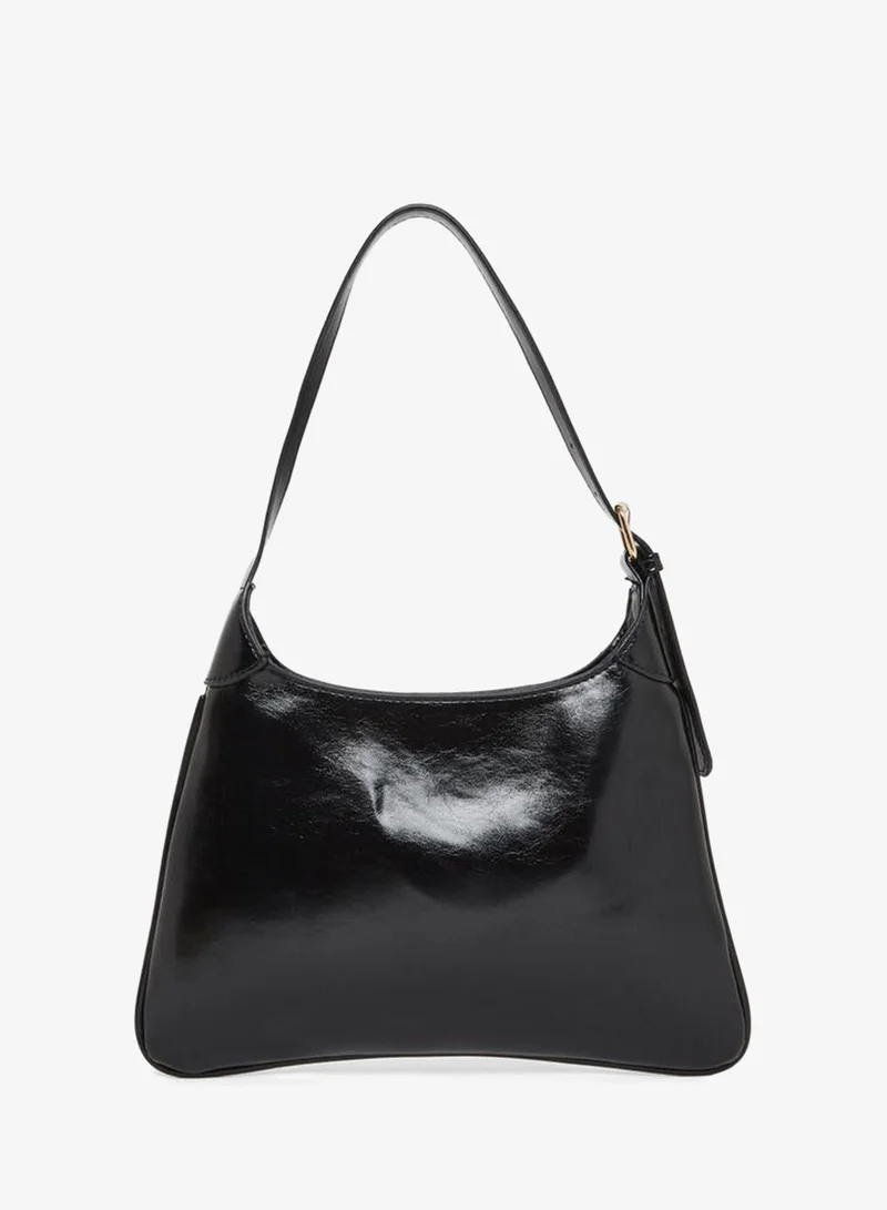 Styli Women Black Hobo Bag with Gold Hardware