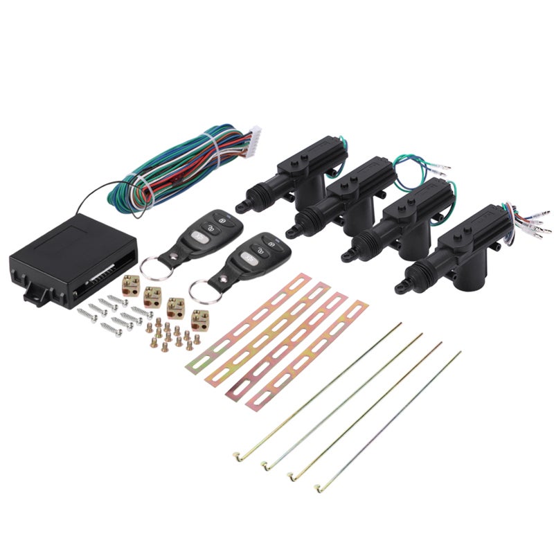 Car Central Lock Kit 4 Door Power Door Lock Actuator - Keyless Entry Remote Control System for Most Vehicles - Image 1