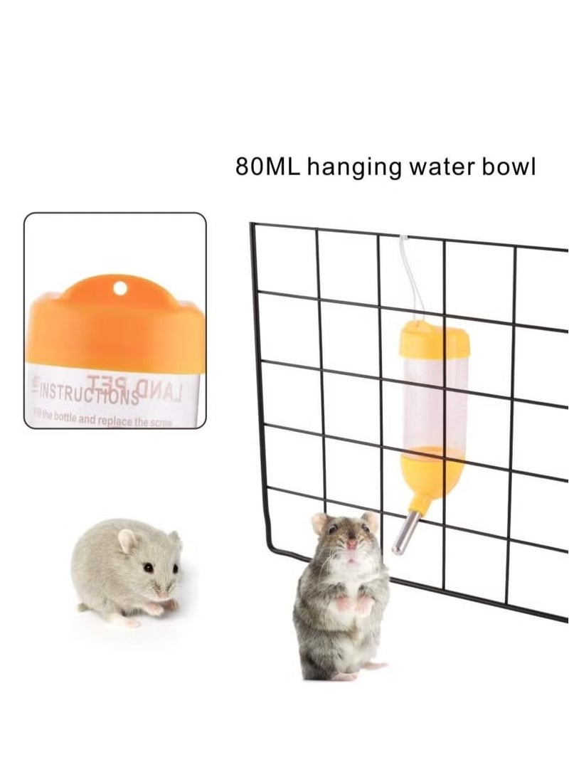 قنينة ماء للهامستر، زجاجة شرب أوتوماتيكية للحيوانات الأليفة الصغيرة مع قاعدة حاوية الطعام، زجاجة تغذية معلقة، موزع أوتوماتيكي للماء للحيوانات الصغيرة - Image 2