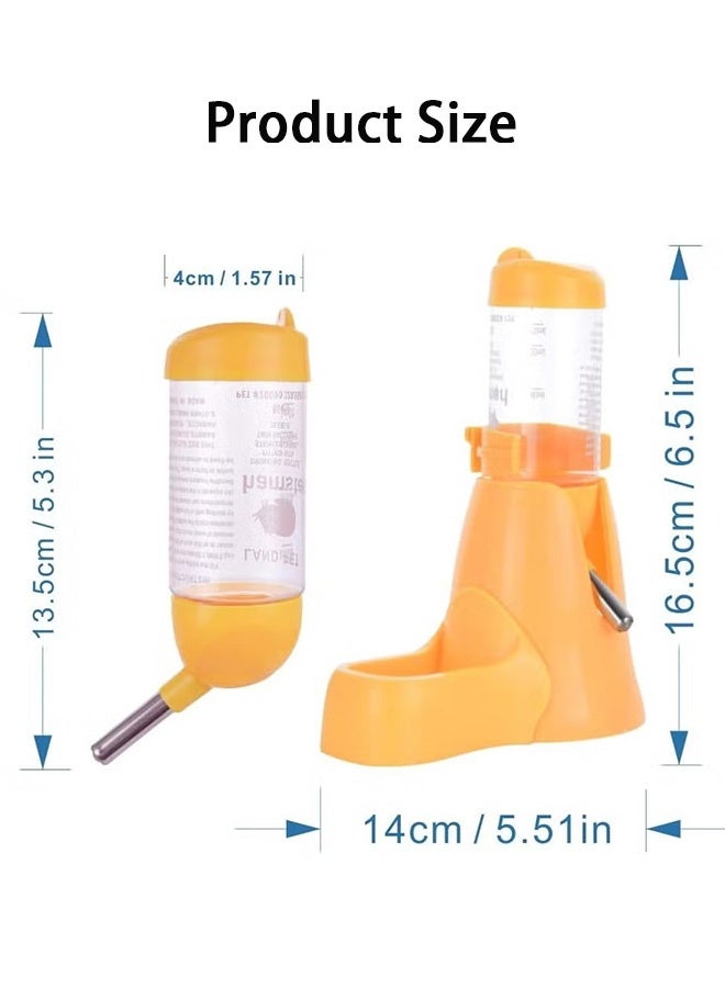 قنينة ماء للهامستر، زجاجة شرب أوتوماتيكية للحيوانات الأليفة الصغيرة مع قاعدة حاوية الطعام، زجاجة تغذية معلقة، موزع أوتوماتيكي للماء للحيوانات الصغيرة - Image 4