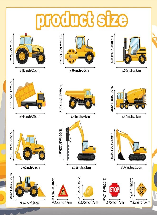 Abilat 10Pcs Construction Party Banner Decorations Traffic Zone Dump Truck Hanging Banner Garland Decor for Kids, Boys, Men Birthday Party Supplies - Image 2