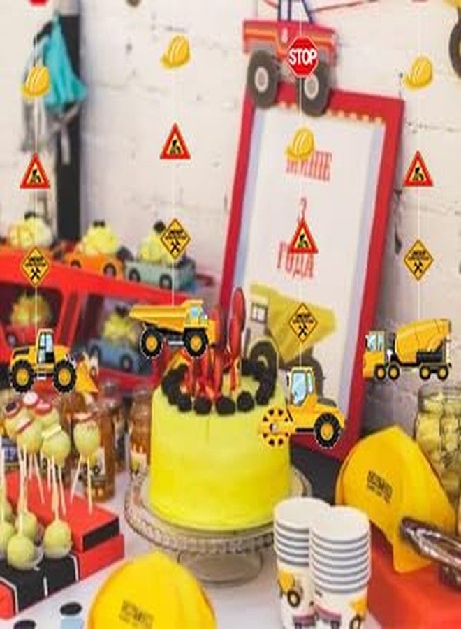 Abilat 10Pcs Construction Party Banner Decorations Traffic Zone Dump Truck Hanging Banner Garland Decor for Kids, Boys, Men Birthday Party Supplies - Image 4