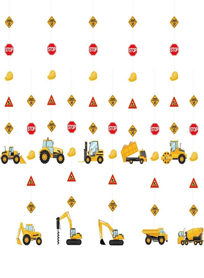 Abilat 10Pcs Construction Party Banner Decorations Traffic Zone Dump Truck Hanging Banner Garland Decor for Kids, Boys, Men Birthday Party Supplies - Image 1