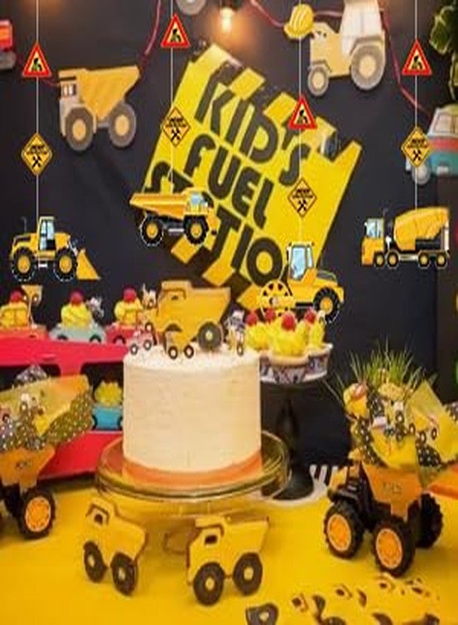 Abilat 10Pcs Construction Party Banner Decorations Traffic Zone Dump Truck Hanging Banner Garland Decor for Kids, Boys, Men Birthday Party Supplies - Image 3