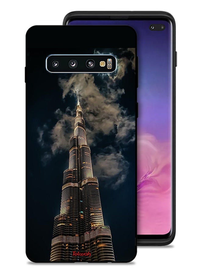 Tolwak Samsung Galaxy S10 Plus Protective Case Cover Burj Khalifa In Night - Image 1