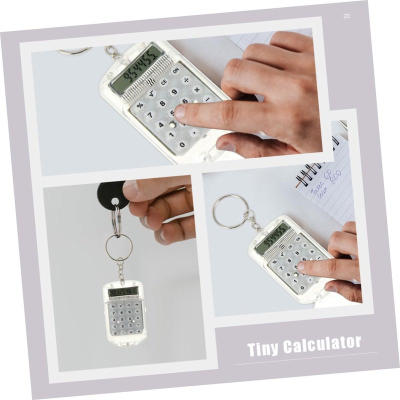4 Pack Pocket Calculator Keychain 8 Digit Mini Calculator with Cover for School Office Travel - Image 4