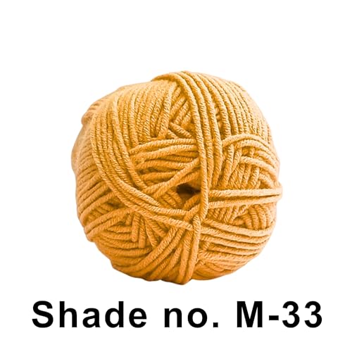 VCR 4ply Ladoo Yellow Yarn, 100 Grams Hank, 190 Meters Length, Acrylic Ball for Crochet and Knitting, Soft Crosia Threads, Pack of 1 Yarn, Suitable for DIY Crafts - Image 2