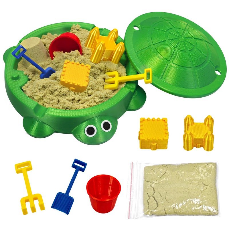 HouseBegan Mini Turtle Sandbox Zen Garden for Desk, Desktop Turtle Sandbox with Lid on The Go for Office Stress Relief, Funny Zen Garden Kit Desk Accessories Gifts for Coworkers Boss - Image 1