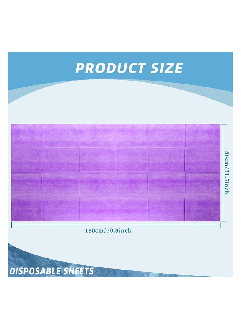 لا بيرلا  تك 50 صورة ملاءات طاولة تدليك يمكن التخلص منها، ملاءات سرير سبا غطاء سرير غير منسوج، أغطية سرير سبا لأخصائي التجميل ، والشمع، وسرير الرموش، وطاولة صالون أرجوان - Image 3