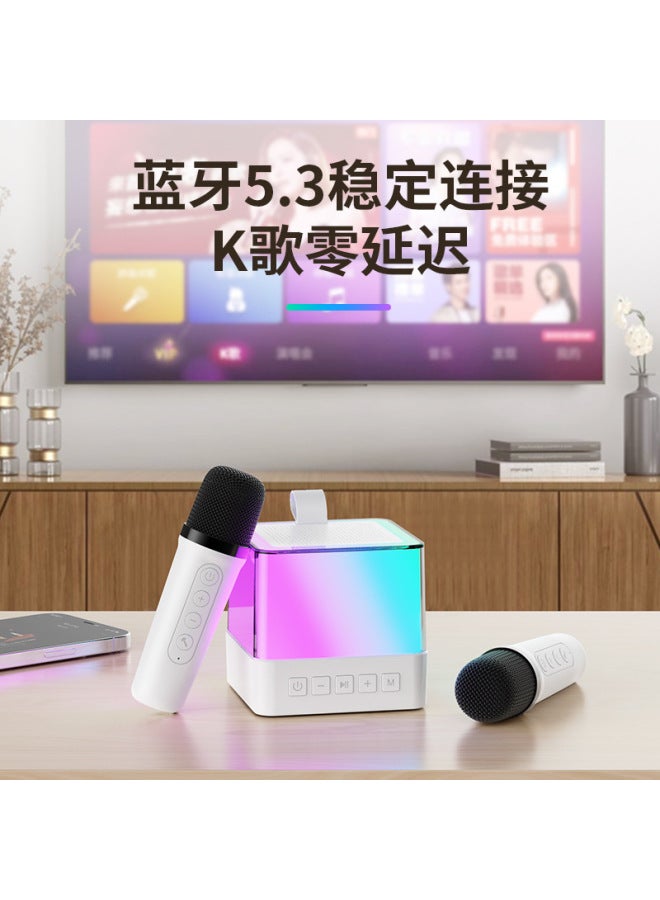 نيوترل مكبر صوت بلوتوث لاسلكي للمنزل مع ميكروفون، مجموعة كاريوكي خارجية، كاريوكي عائلي، نظام صوت كي تي في متكامل - Image 2