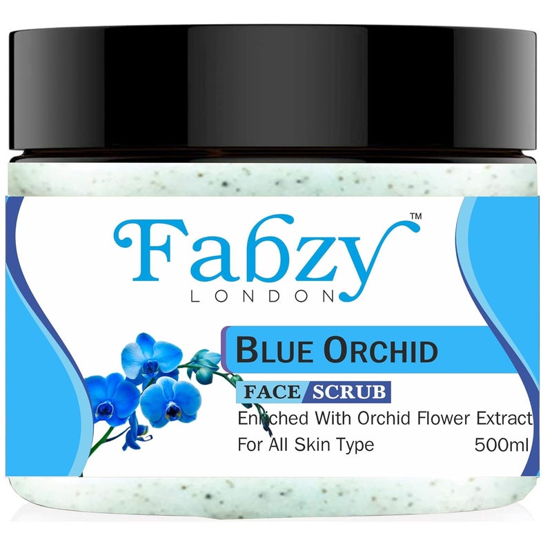 Generic Fabzy London Blue Orchid Scrub 500 ml Elevate Your Glow Exfoliate Brighten and Rejuvenate Suitable for All Skin Types 