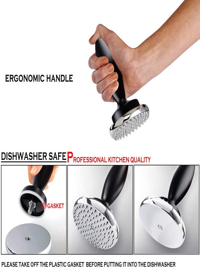 KEISSCO Reversible Meat Tenderizer and Pounder Dual Sided Meat Tenderizer Mallet Marinating Prep Tool, Mysterious Black - Image 3