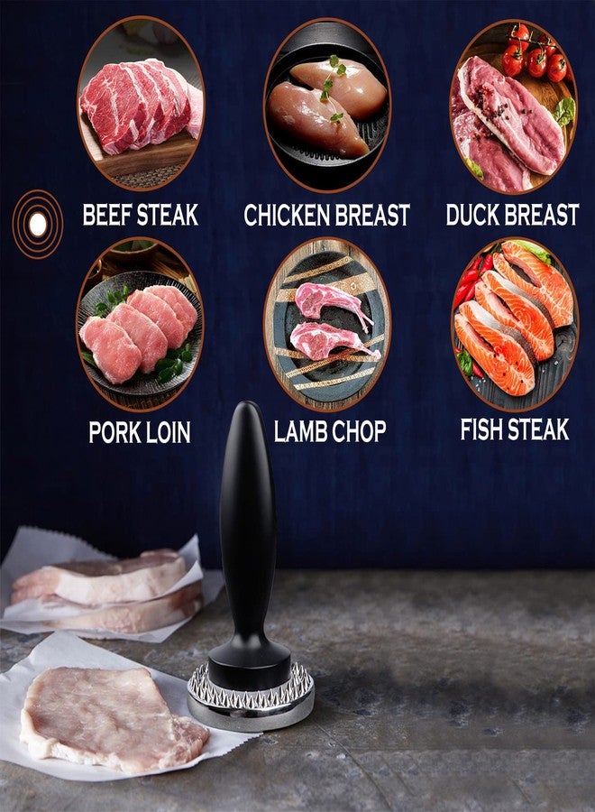 KEISSCO Reversible Meat Tenderizer and Pounder Dual Sided Meat Tenderizer Mallet Marinating Prep Tool, Mysterious Black - Image 5