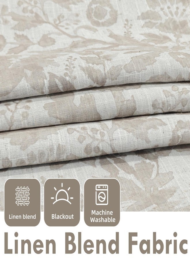 DriftAway ستائر نوافذ DriftAway Julia Watercolor المعتمة، مبطنة، عازلة للحرارة، موفرة للطاقة، طبقتان، لوحتان لكل طبقة، مقاس 52 بوصة × 84 بوصة، لون بيج جملي. - Image 3