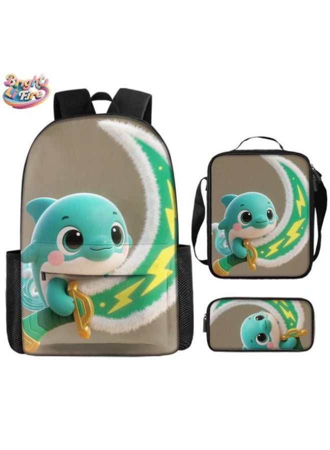 واضح من النار قانون الموضة للطلاب والمراهقين! حقيبة كرتونية شهيرة من ثلاث قطع، عملية وملفتة للنظر (يمكن استخدام الطلاب والأطفال ونزهات الأصدقاء وتسلق الجبال والتعليم وما إلى ذلك) - 33 - Image 1