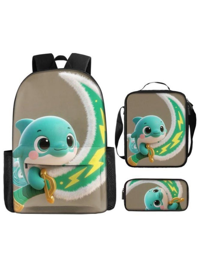 واضح من النار قانون الموضة للطلاب والمراهقين! حقيبة كرتونية شهيرة من ثلاث قطع، عملية وملفتة للنظر (يمكن استخدام الطلاب والأطفال ونزهات الأصدقاء وتسلق الجبال والتعليم وما إلى ذلك) - 33 - Image 2