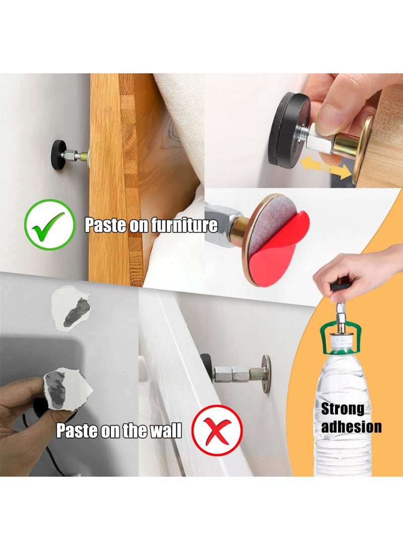 Barakah 4 Pack Headboard Stoppers, Adjustable Bed Frame Anti-Shake Stabilizer, Wall Protector Bumper Guards with EVA Pad, Noise Stopper Threaded Fixer for Quiet Sleep and Furniture Stability (64-87mm) - Image 3