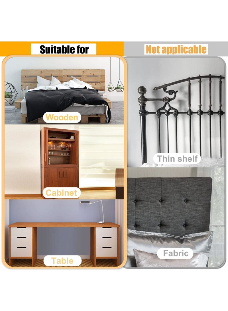 Barakah 4 Pack Headboard Stoppers, Adjustable Bed Frame Anti-Shake Stabilizer, Wall Protector Bumper Guards with EVA Pad, Noise Stopper Threaded Fixer for Quiet Sleep and Furniture Stability (64-87mm) - Image 4