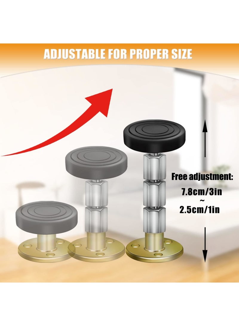 Barakah 4 Pack Headboard Stoppers, Adjustable Bed Frame Anti-Shake Stabilizer, Wall Protector Bumper Guards with EVA Pad, Noise Stopper Threaded Fixer for Quiet Sleep and Furniture Stability (64-87mm) - Image 2