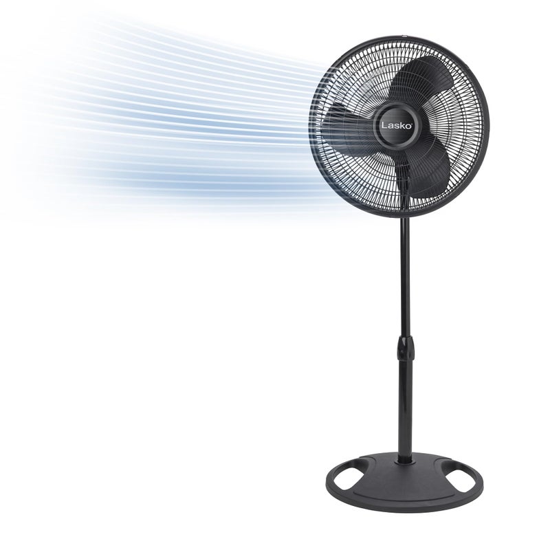 Lasko 2521 16 Inch 3-Speed Quiet Adjustable Tilting Wide-Area Oscillating Standing Pedestal Fan for Bedroom, Kitchen, Home, and Office, Black - Image 1