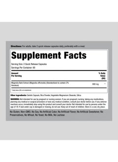 Piping Rock Magnolia Bark Extract 400Mg  120 Capsules  Standardized Herbal Supplement  With Honokiol  Nongmo Gluten Free  - Image 2