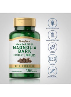 Piping Rock Magnolia Bark Extract 400Mg  120 Capsules  Standardized Herbal Supplement  With Honokiol  Nongmo Gluten Free  - Image 3