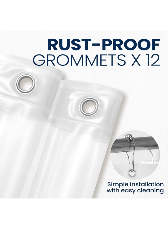 downluxe Clear Shower Curtain Liner, PEVA Lightweight Plastic Shower Liner with 3 Magnets, 72" x 72" Waterproof Bathroom Curtain - Image 3