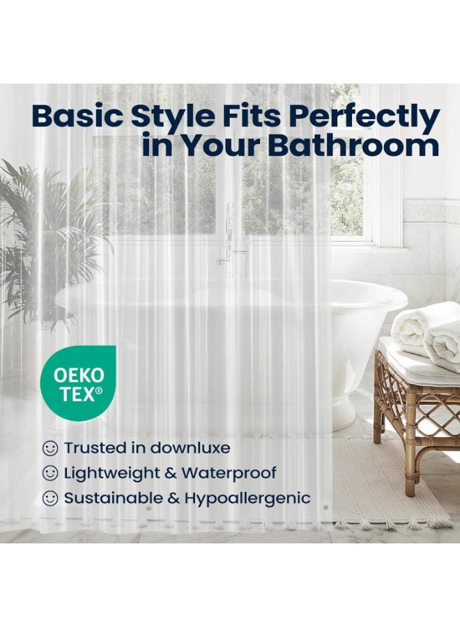 downluxe Clear Shower Curtain Liner, PEVA Lightweight Plastic Shower Liner with 3 Magnets, 72" x 72" Waterproof Bathroom Curtain - Image 4