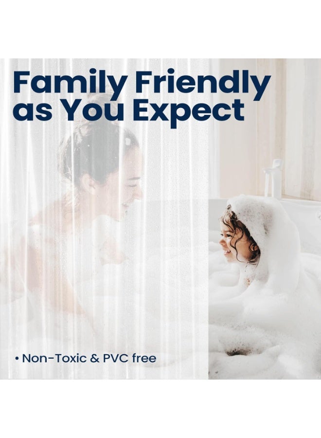 downluxe Clear Shower Curtain Liner, PEVA Lightweight Plastic Shower Liner with 3 Magnets, 72" x 72" Waterproof Bathroom Curtain - Image 2