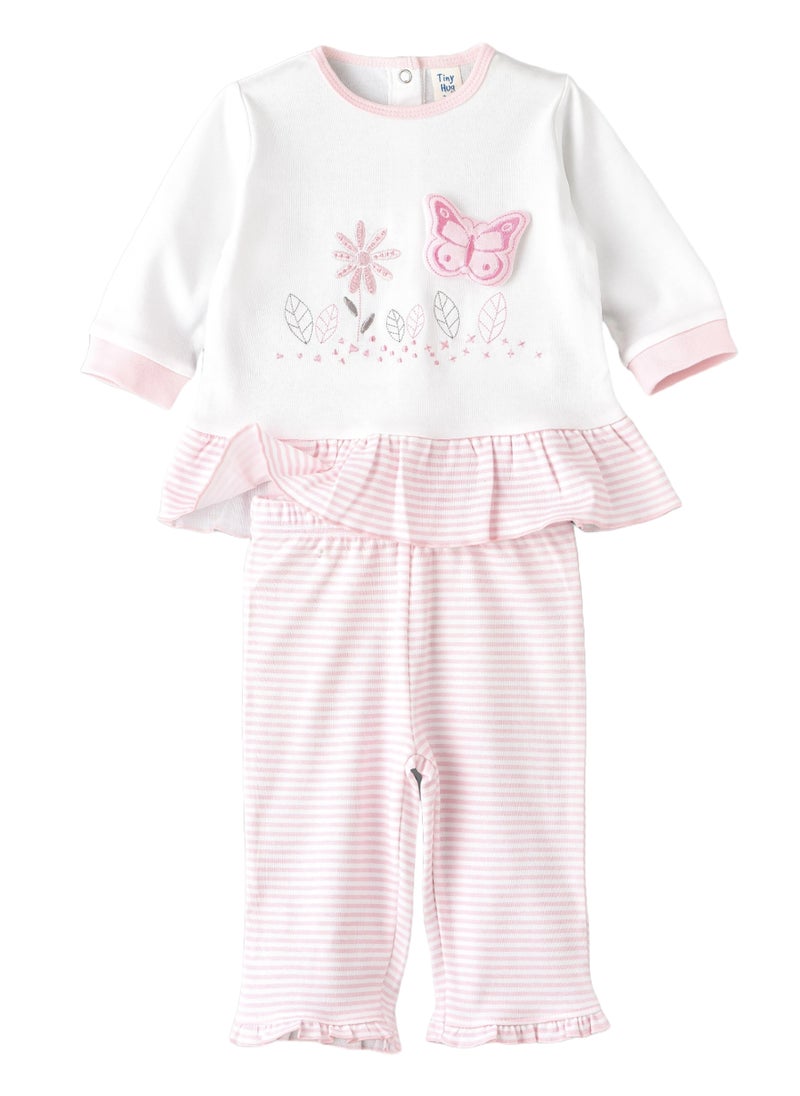 Tiny Hug Long Sleeve T-Shirt and Pyjama Set of Cotton for Girls, Soft and Comfortable Cotton pyjama Set for Kids, Perfect for Everyday Wear  - Image 1