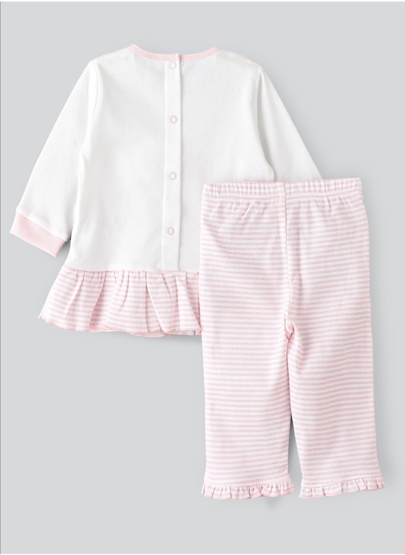 Tiny Hug Long Sleeve T-Shirt and Pyjama Set of Cotton for Girls, Soft and Comfortable Cotton pyjama Set for Kids, Perfect for Everyday Wear  - Image 2