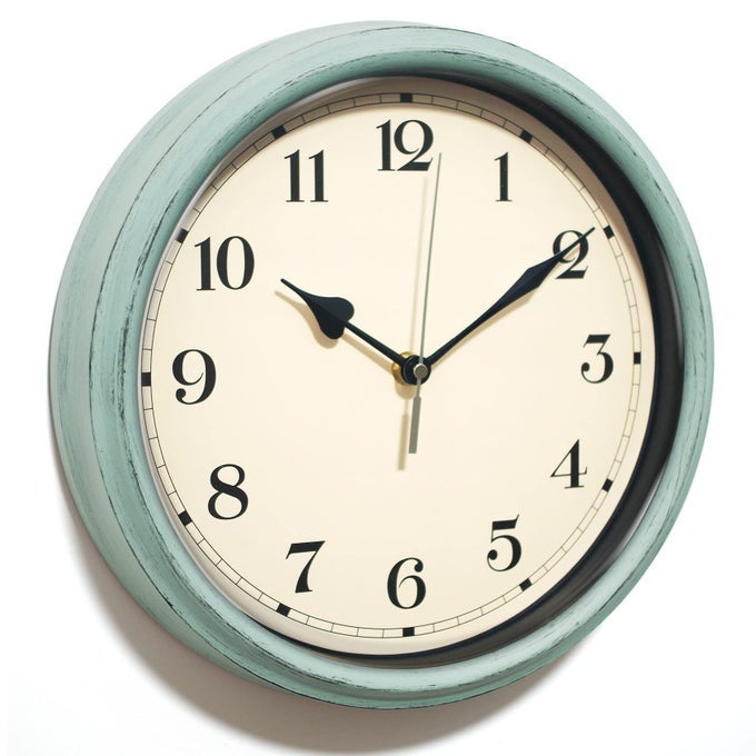 DECORATIVE VINTAGE WALL CLOCK 11INCH SILENT NONTICKING CLOCKS BATTERY OPERATED CLASSIC DECOR FOR LIVING ROOM FARMHOUSE KITCHEN BEDROOM BATHROOM CLASSIC BLUE
