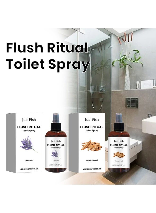 JUE-FISH 100ml Premium Lavender Air Freshener Toilet Spray & Ultra-Soft Bath Towel Set, Odor Eliminator, Highly Absorbent Machine Washable Towels, Lightweight Hand Towels & Washcloths - Image 2