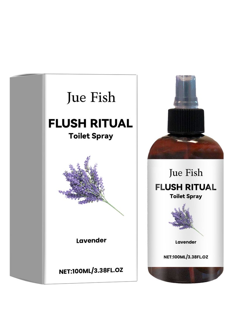 JUE-FISH 100ml Premium Lavender Air Freshener Toilet Spray & Ultra-Soft Bath Towel Set, Odor Eliminator, Highly Absorbent Machine Washable Towels, Lightweight Hand Towels & Washcloths - Image 1