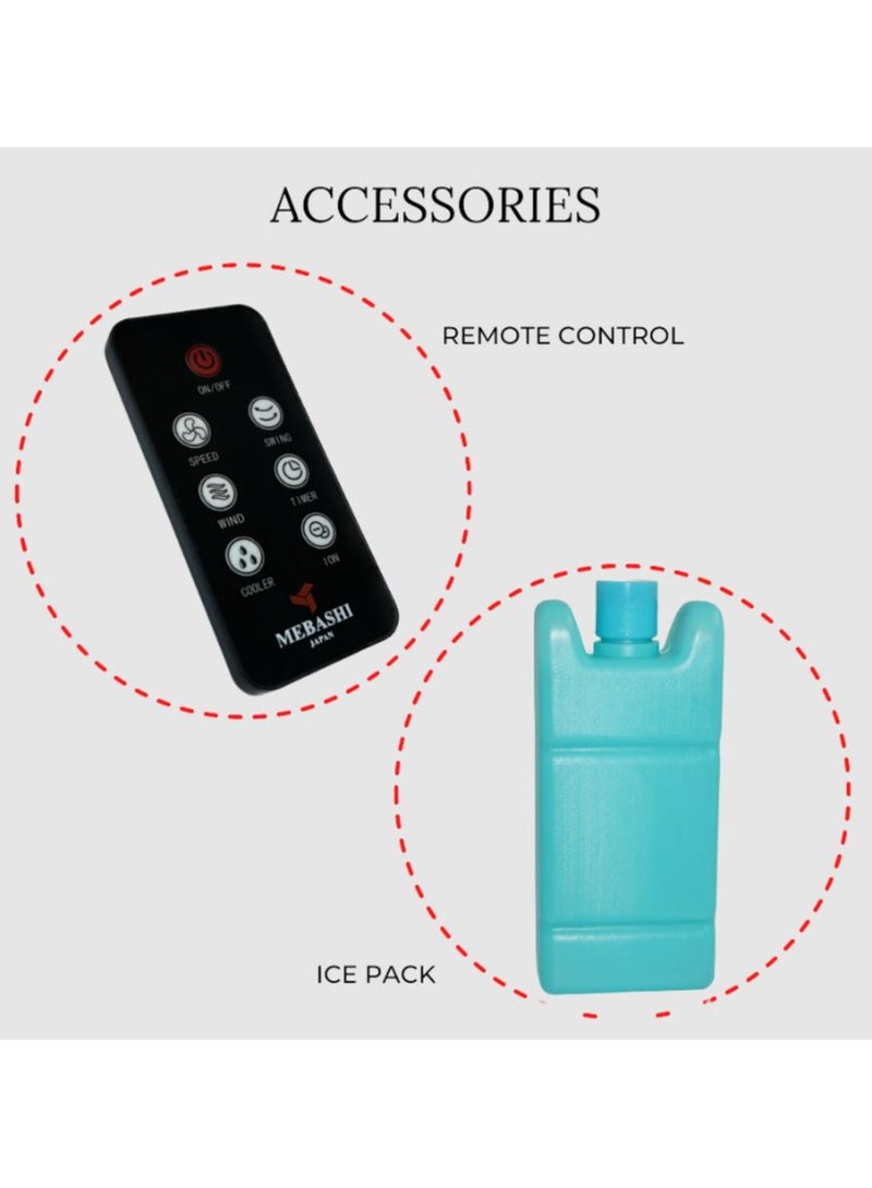 ميباشي ME-ACO114 Air Cooler 4.5L – Black – Remote Control, Honeycomb Filter, Water Curtain Cooling, Super Air Flow for Home Use  - Image 4