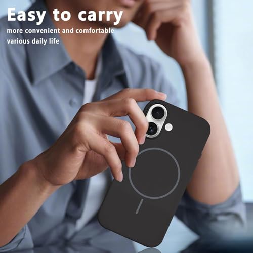 mobistyle Magnetic Silicone Back Cover for iPhone 17 6.3-Inch, Compatible with Mag-Safe, Silky Soft Touch, Shock Absorbing Phone Cover Case Protection (Black) - Image 5