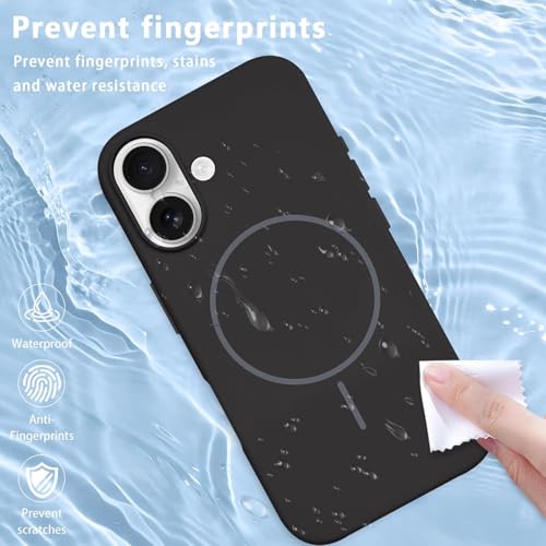 mobistyle Magnetic Silicone Back Cover for iPhone 17 6.3-Inch, Compatible with Mag-Safe, Silky Soft Touch, Shock Absorbing Phone Cover Case Protection (Black) - Image 4